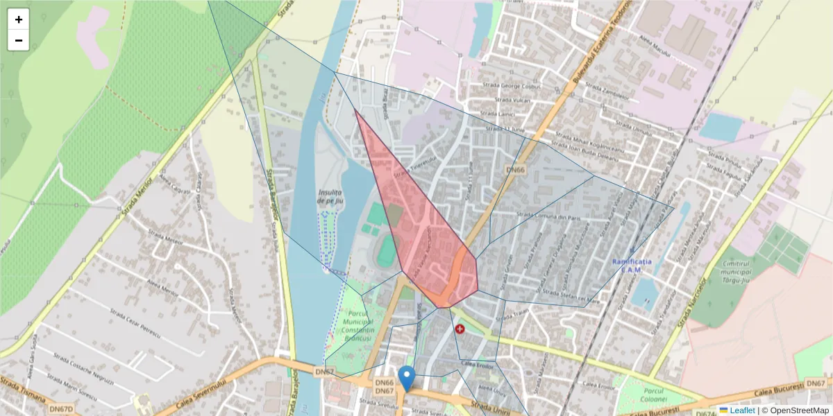 Hartă a codului poștal  și a codurilor poștale învecinate