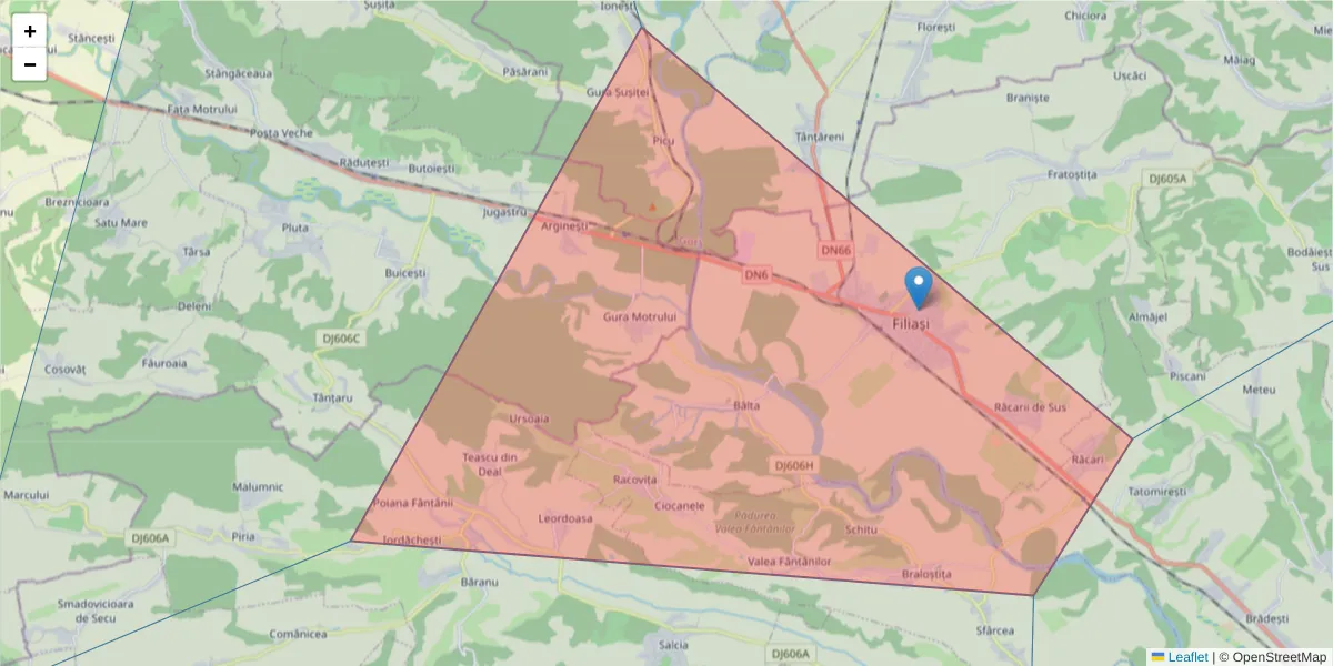 Hartă a codului poștal  și a codurilor poștale învecinate