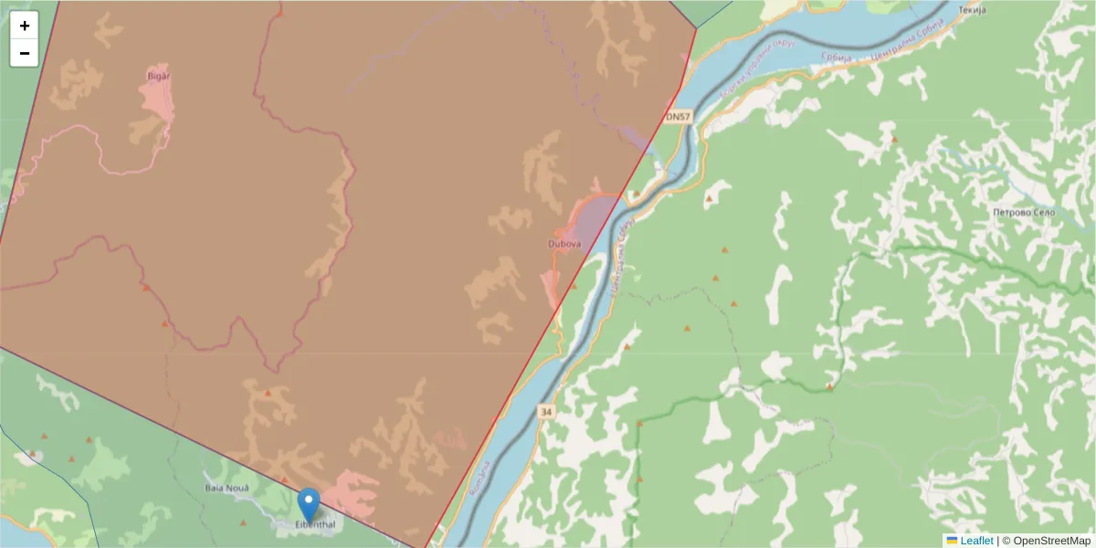 Hartă a codului poștal  și a codurilor poștale învecinate