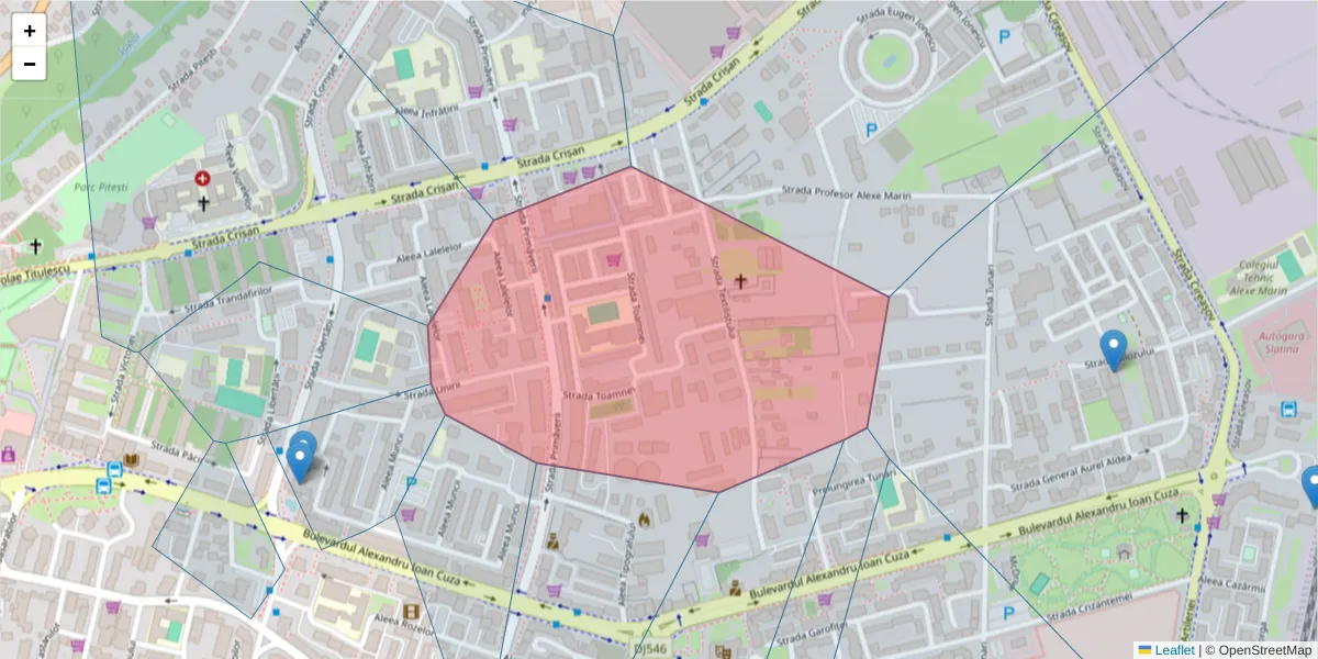 Hartă a codului poștal  și a codurilor poștale învecinate