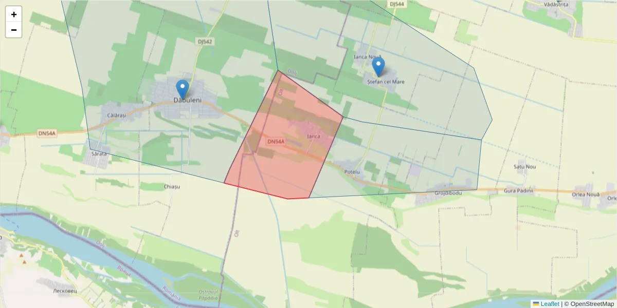 Hartă a codului poștal  și a codurilor poștale învecinate