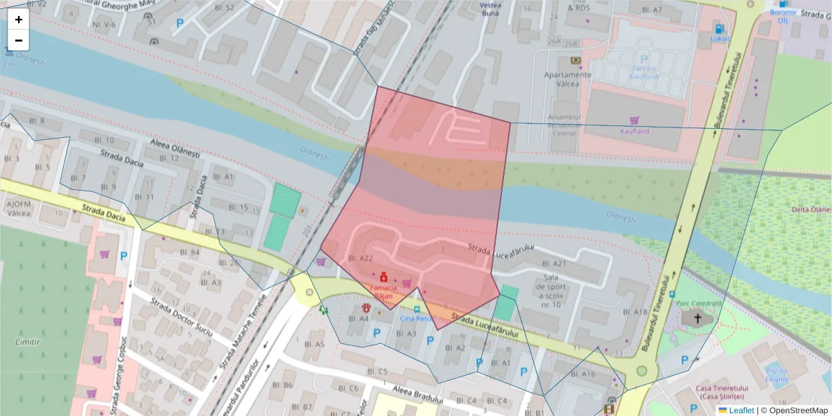 Hartă a codului poștal  și a codurilor poștale învecinate