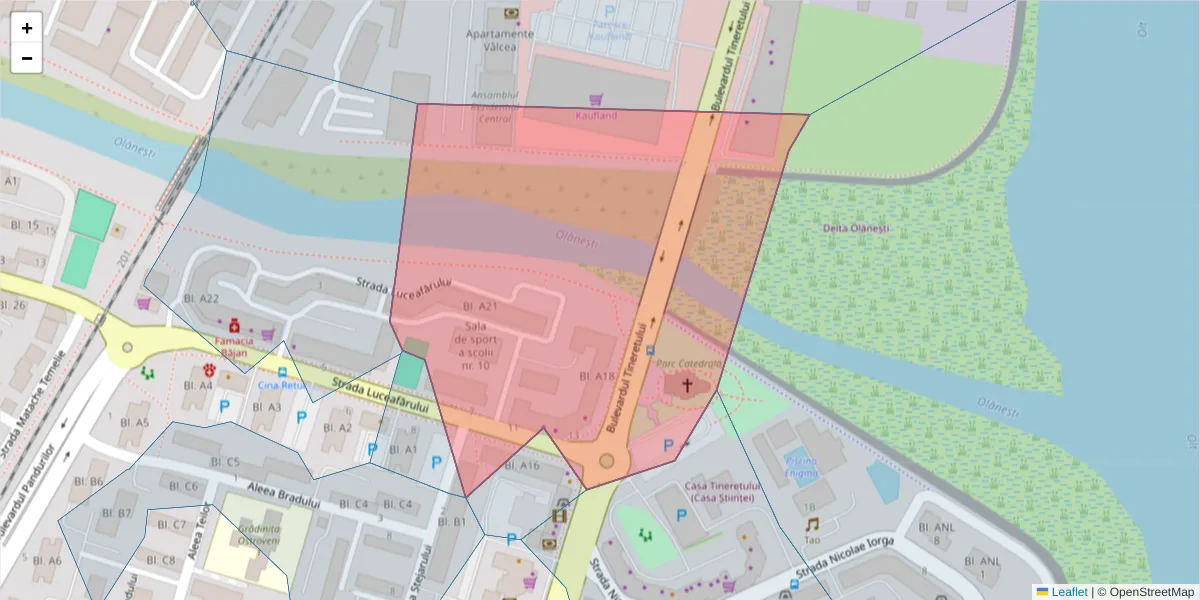 Hartă a codului poștal  și a codurilor poștale învecinate