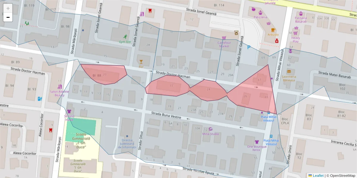 Hartă a codului poștal  și a codurilor poștale învecinate