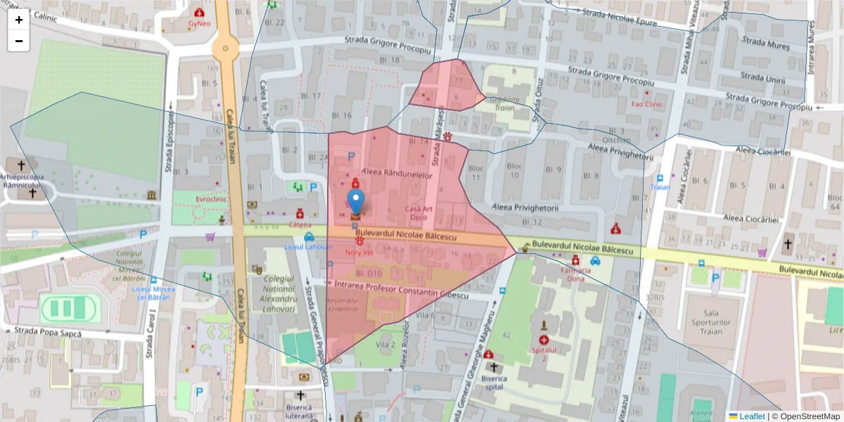 Hartă a codului poștal  și a codurilor poștale învecinate