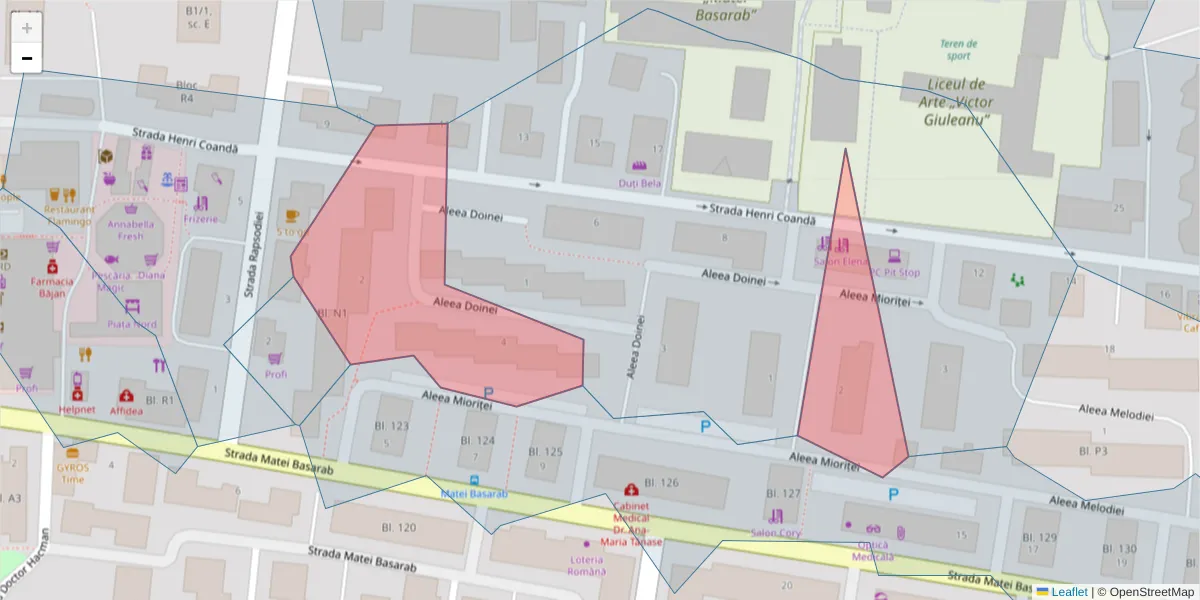 Hartă a codului poștal  și a codurilor poștale învecinate