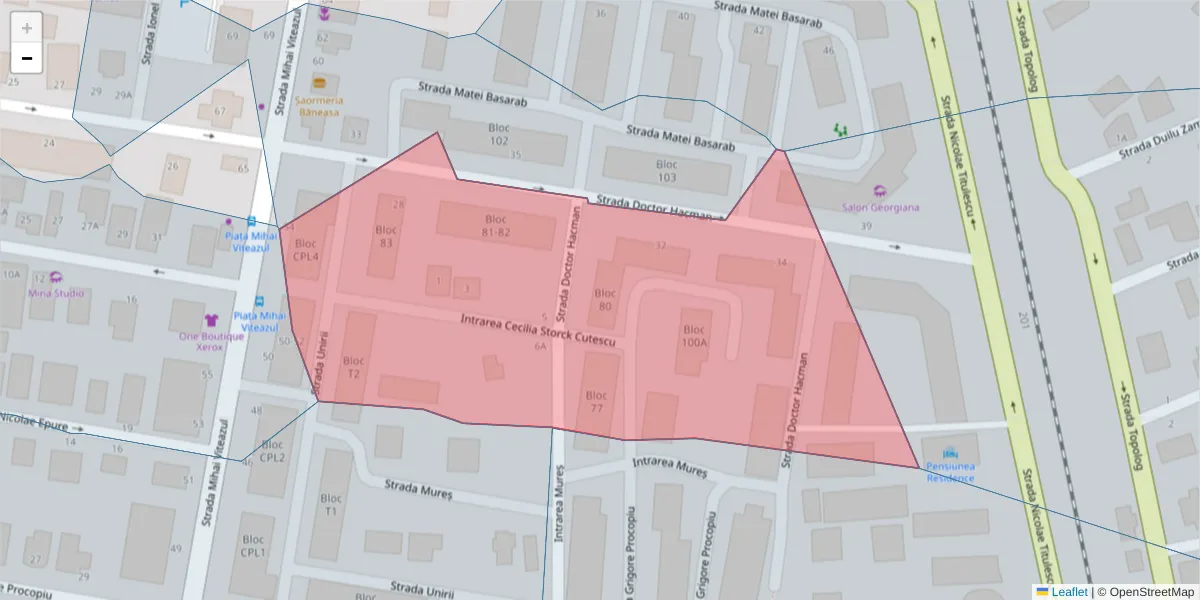 Hartă a codului poștal  și a codurilor poștale învecinate