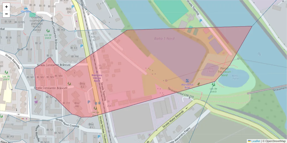 Hartă a codului poștal  și a codurilor poștale învecinate