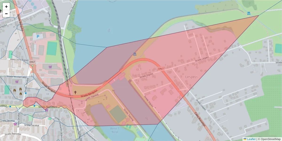 Hartă a codului poștal  și a codurilor poștale învecinate