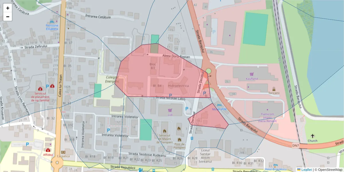 Hartă a codului poștal  și a codurilor poștale învecinate