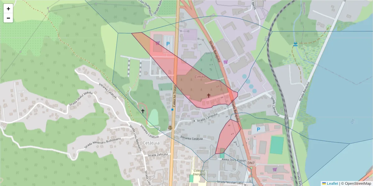 Hartă a codului poștal  și a codurilor poștale învecinate