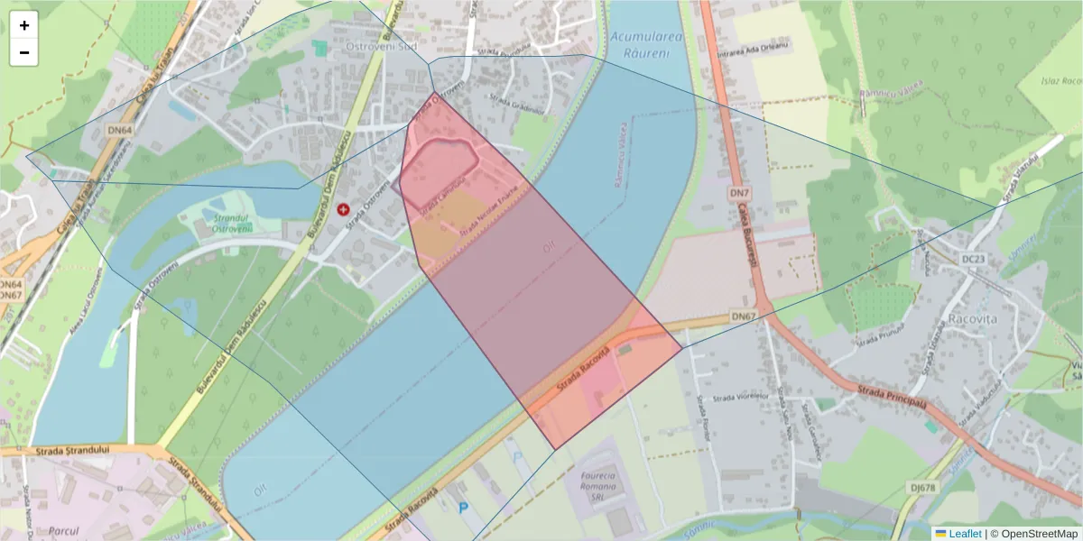 Hartă a codului poștal  și a codurilor poștale învecinate