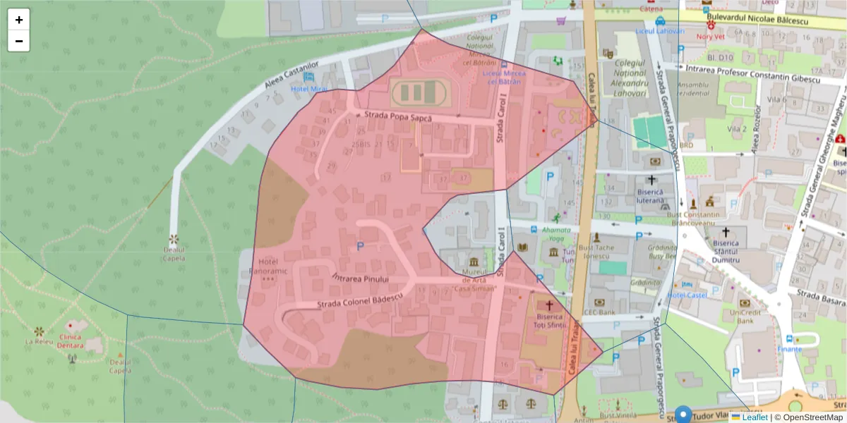 Hartă a codului poștal  și a codurilor poștale învecinate