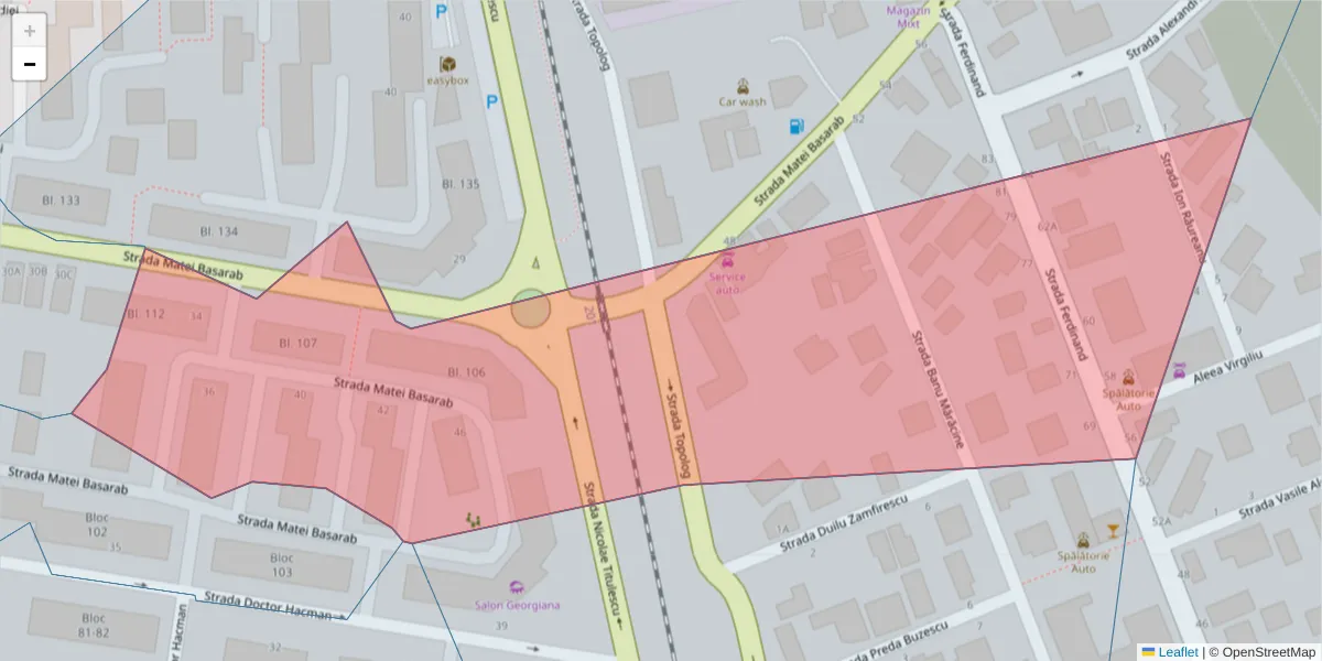 Hartă a codului poștal  și a codurilor poștale învecinate