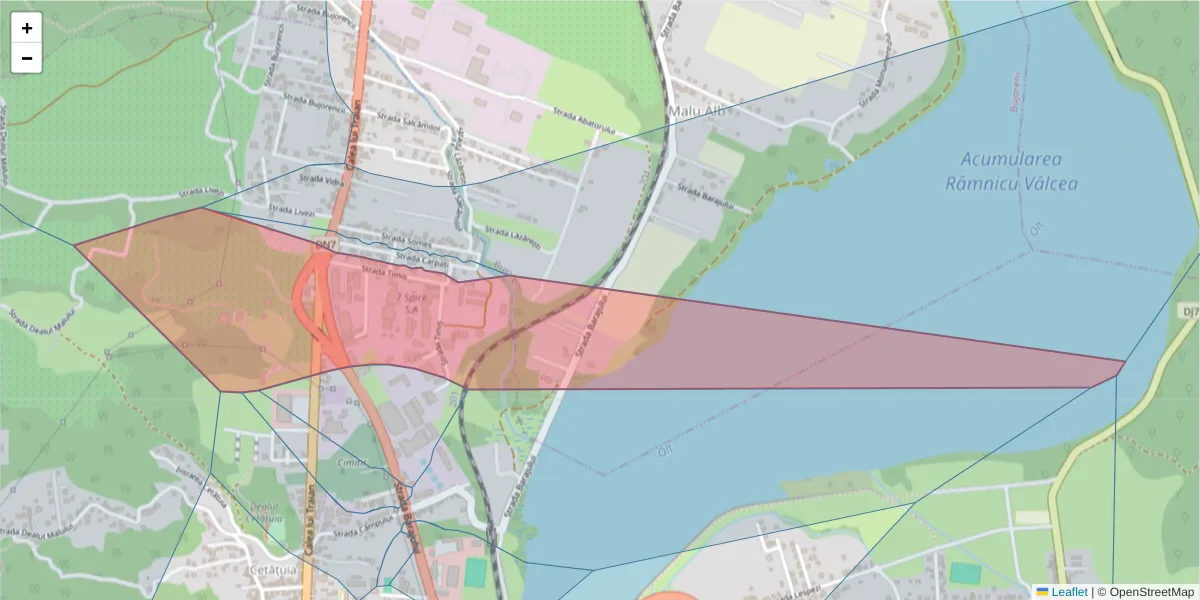 Hartă a codului poștal  și a codurilor poștale învecinate
