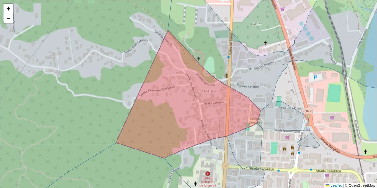 Hartă a codului poștal  și a codurilor poștale învecinate