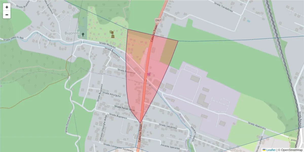 Hartă a codului poștal  și a codurilor poștale învecinate