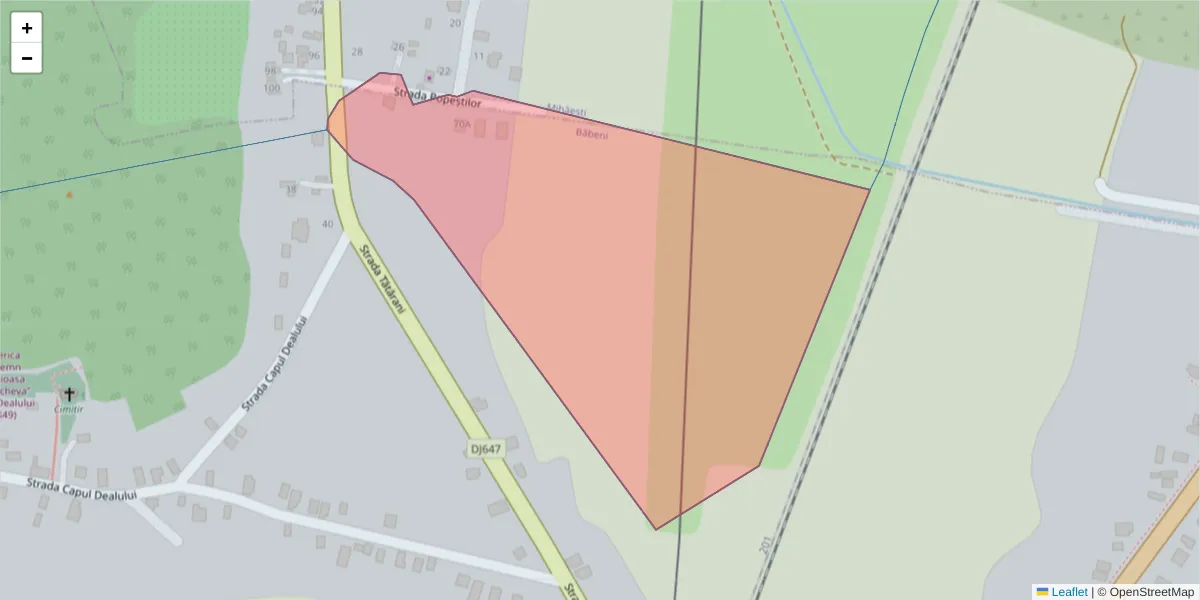 Hartă a codului poștal  și a codurilor poștale învecinate