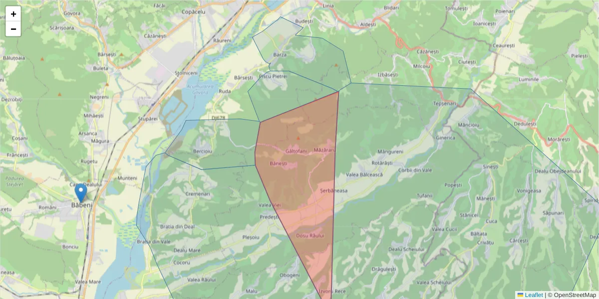 Hartă a codului poștal  și a codurilor poștale învecinate