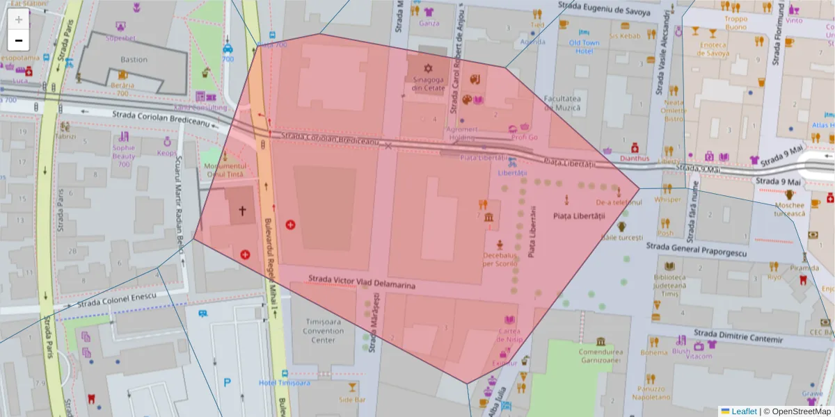 Hartă a codului poștal  și a codurilor poștale învecinate