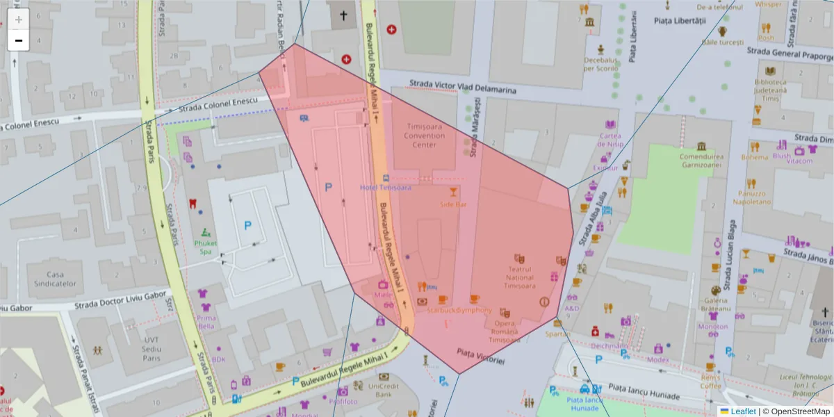 Hartă a codului poștal  și a codurilor poștale învecinate