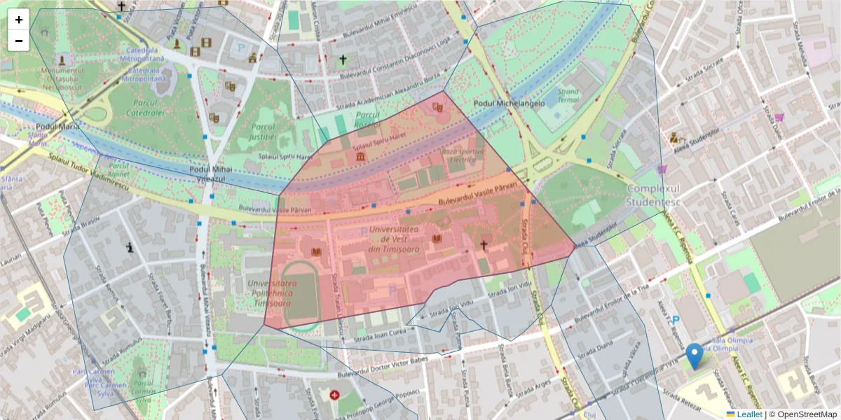 Hartă a codului poștal  și a codurilor poștale învecinate