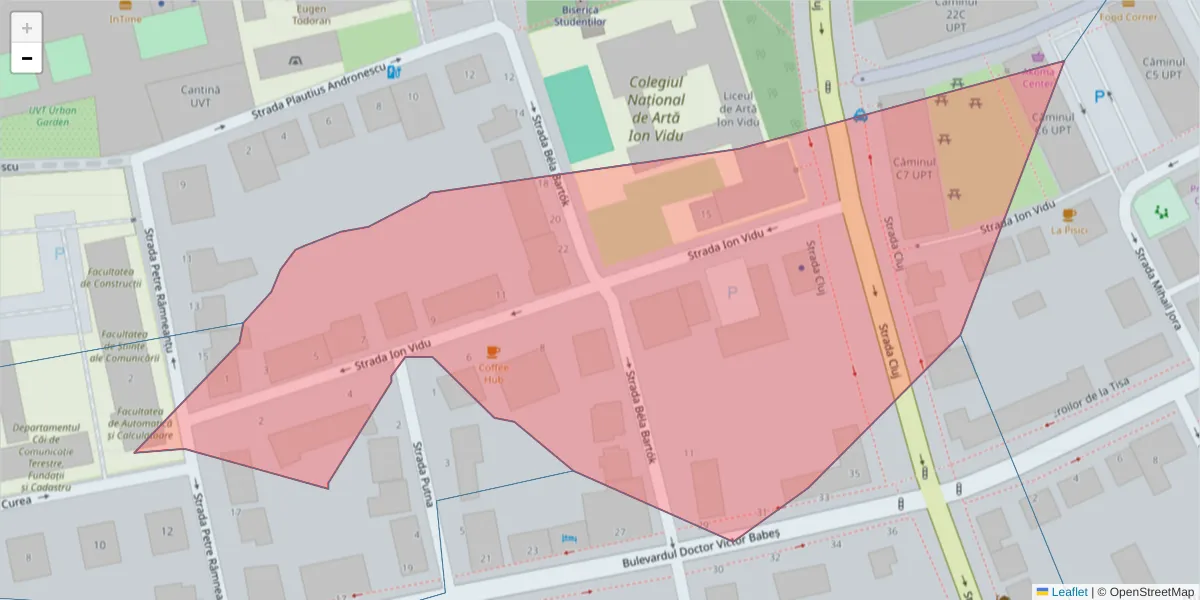 Hartă a codului poștal  și a codurilor poștale învecinate