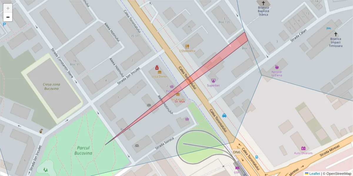 Hartă a codului poștal  și a codurilor poștale învecinate