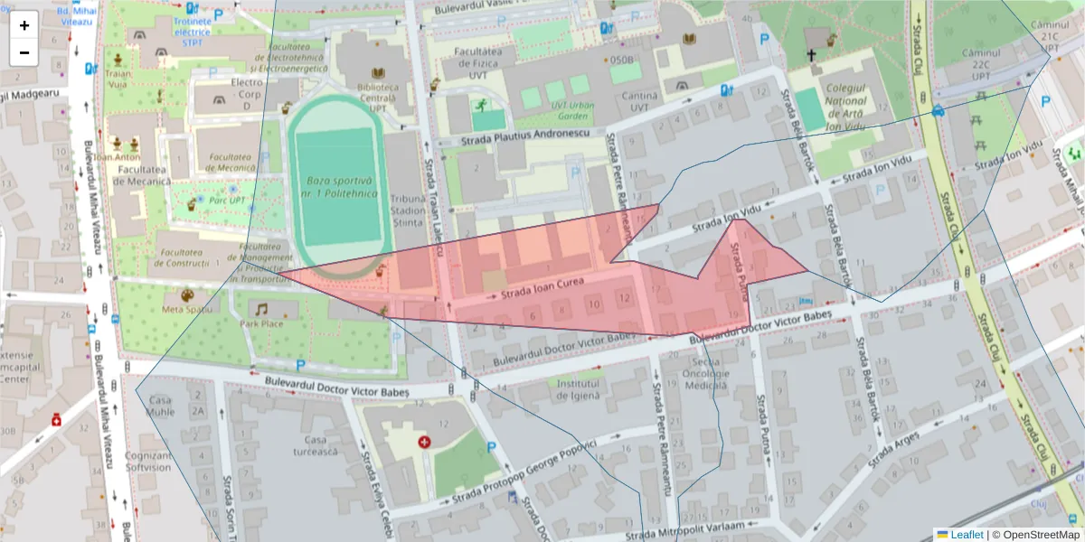 Hartă a codului poștal  și a codurilor poștale învecinate