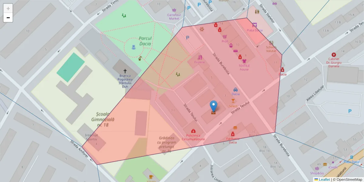 Hartă a codului poștal  și a codurilor poștale învecinate