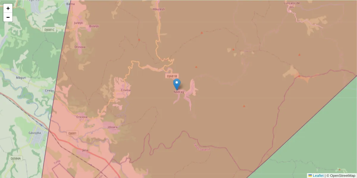 Hartă a codului poștal  și a codurilor poștale învecinate