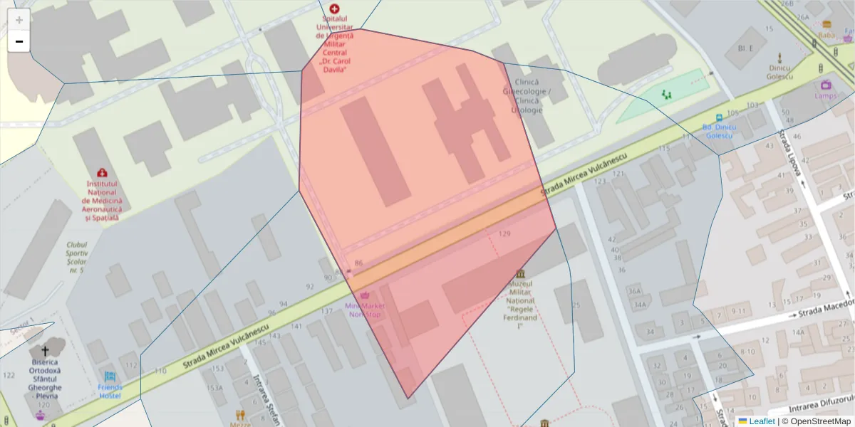 Hartă a codului poștal  și a codurilor poștale învecinate