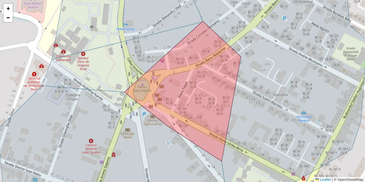 Hartă a codului poștal  și a codurilor poștale învecinate