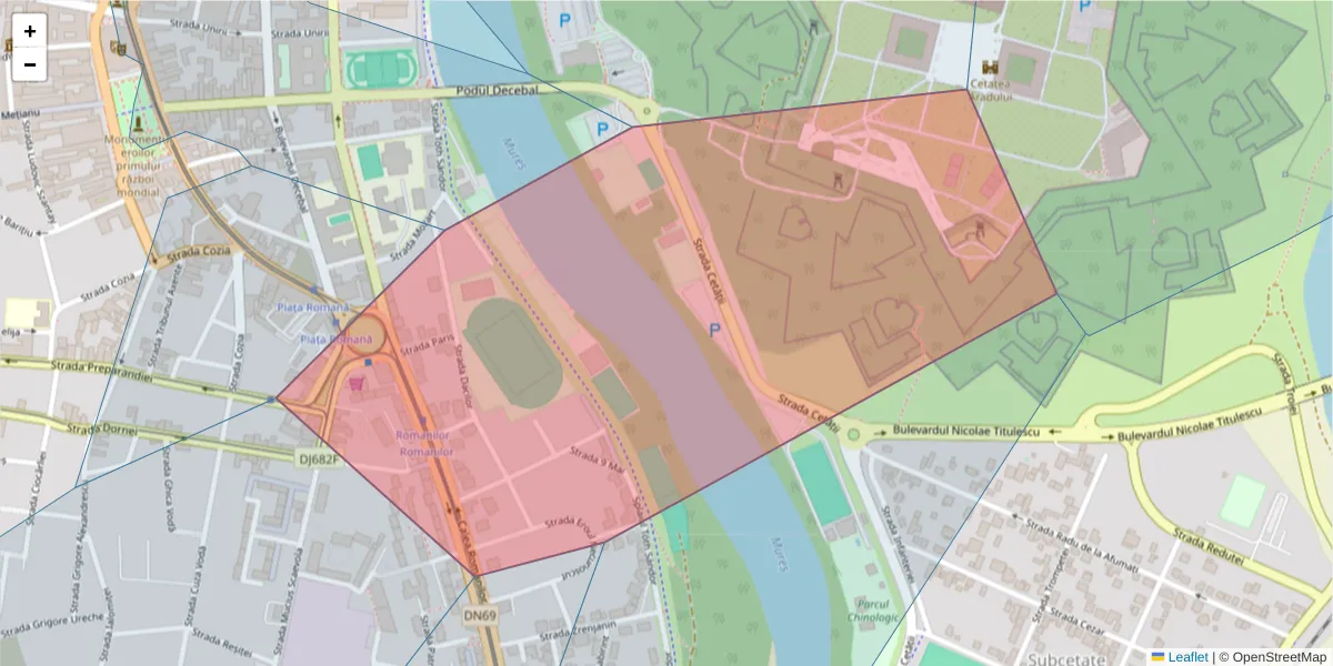 Hartă a codului poștal  și a codurilor poștale învecinate