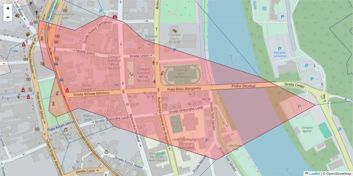 Hartă a codului poștal  și a codurilor poștale învecinate