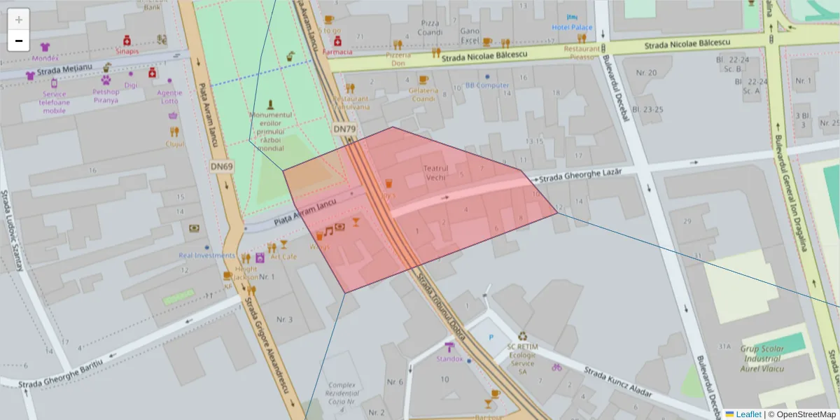 Hartă a codului poștal  și a codurilor poștale învecinate