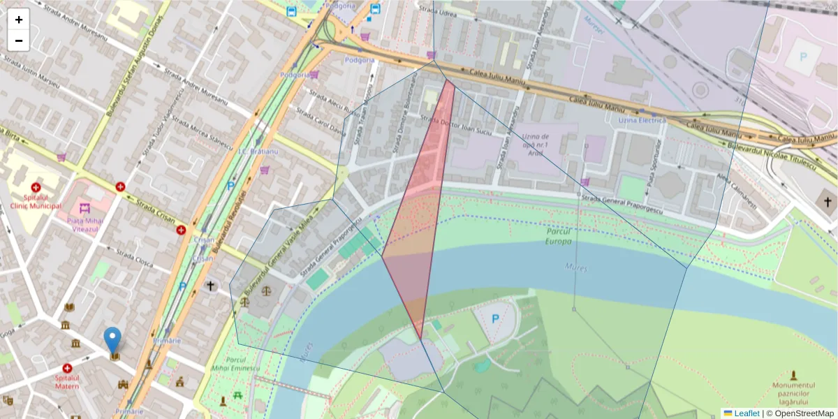 Hartă a codului poștal  și a codurilor poștale învecinate
