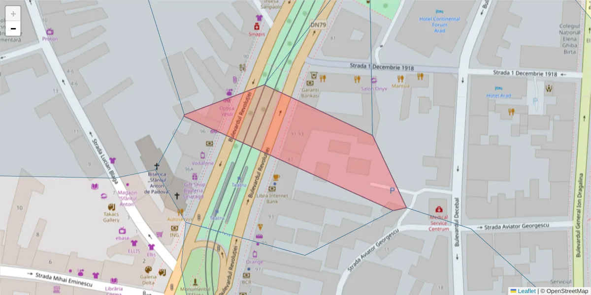 Hartă a codului poștal  și a codurilor poștale învecinate