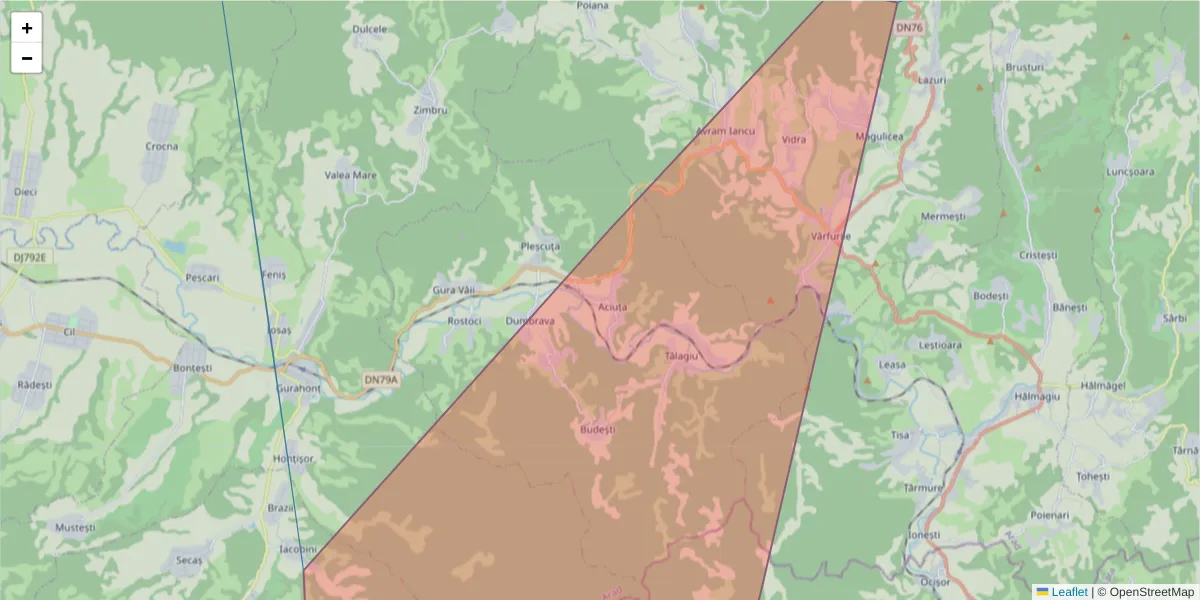 Hartă a codului poștal  și a codurilor poștale învecinate