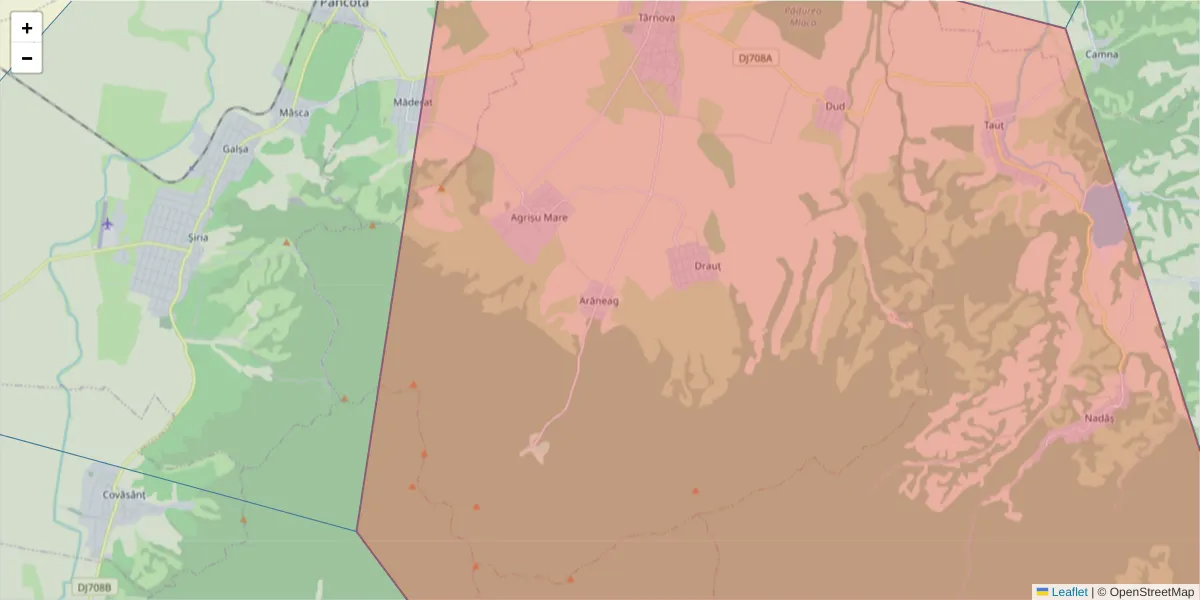 Hartă a codului poștal  și a codurilor poștale învecinate