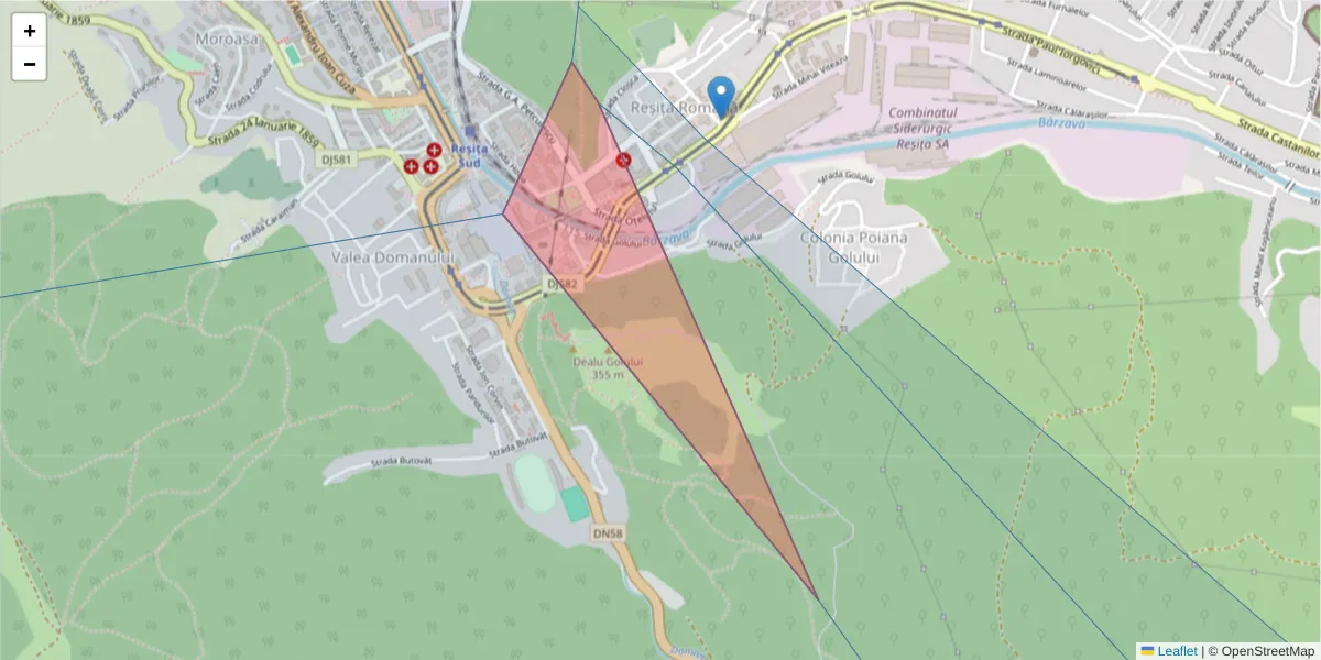 Hartă a codului poștal  și a codurilor poștale învecinate