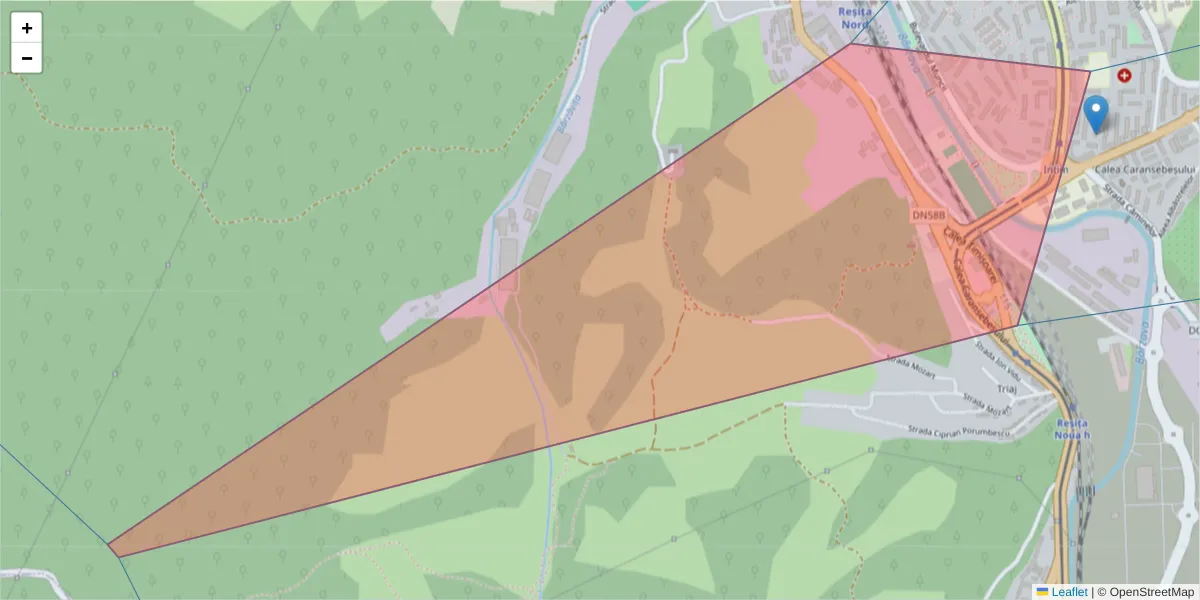 Hartă a codului poștal  și a codurilor poștale învecinate