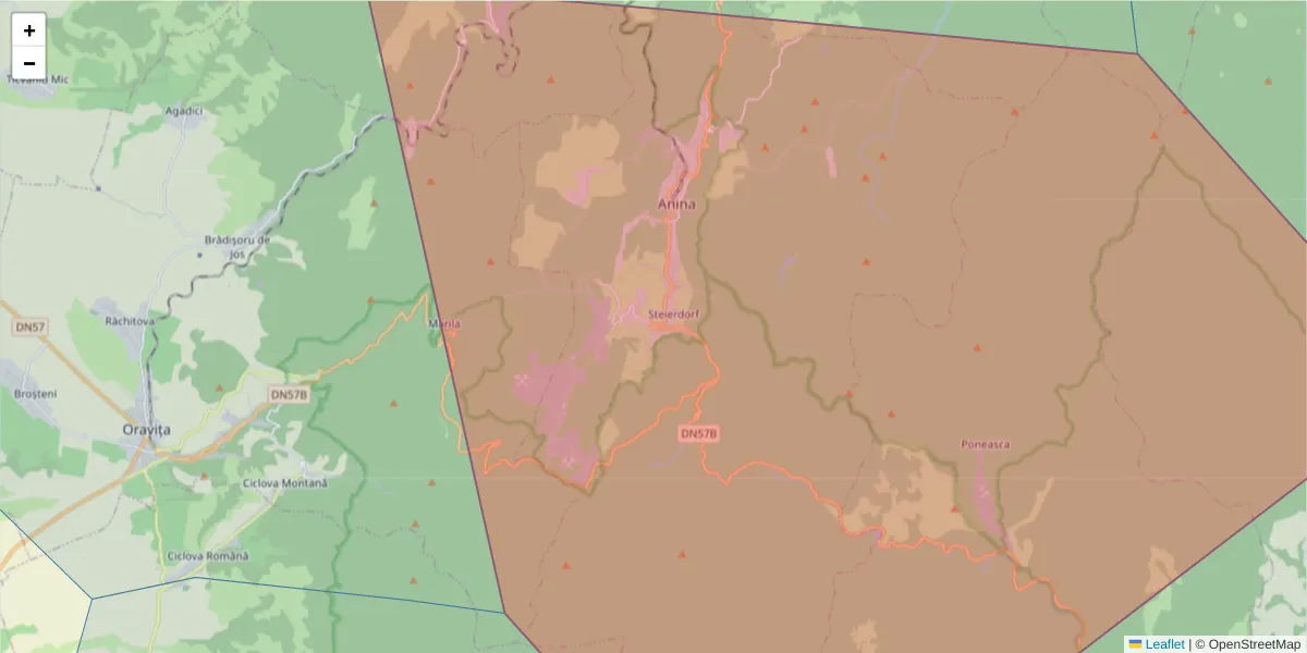 Hartă a codului poștal  și a codurilor poștale învecinate