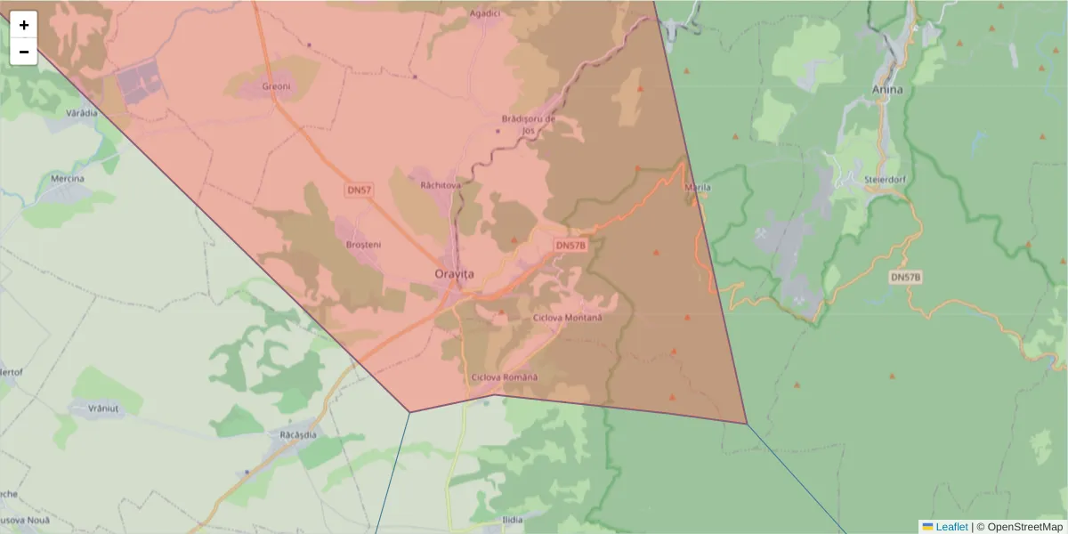Hartă a codului poștal  și a codurilor poștale învecinate