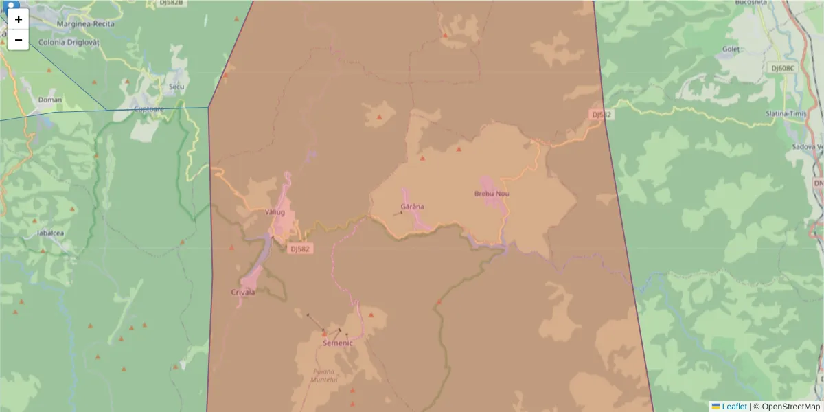 Hartă a codului poștal  și a codurilor poștale învecinate