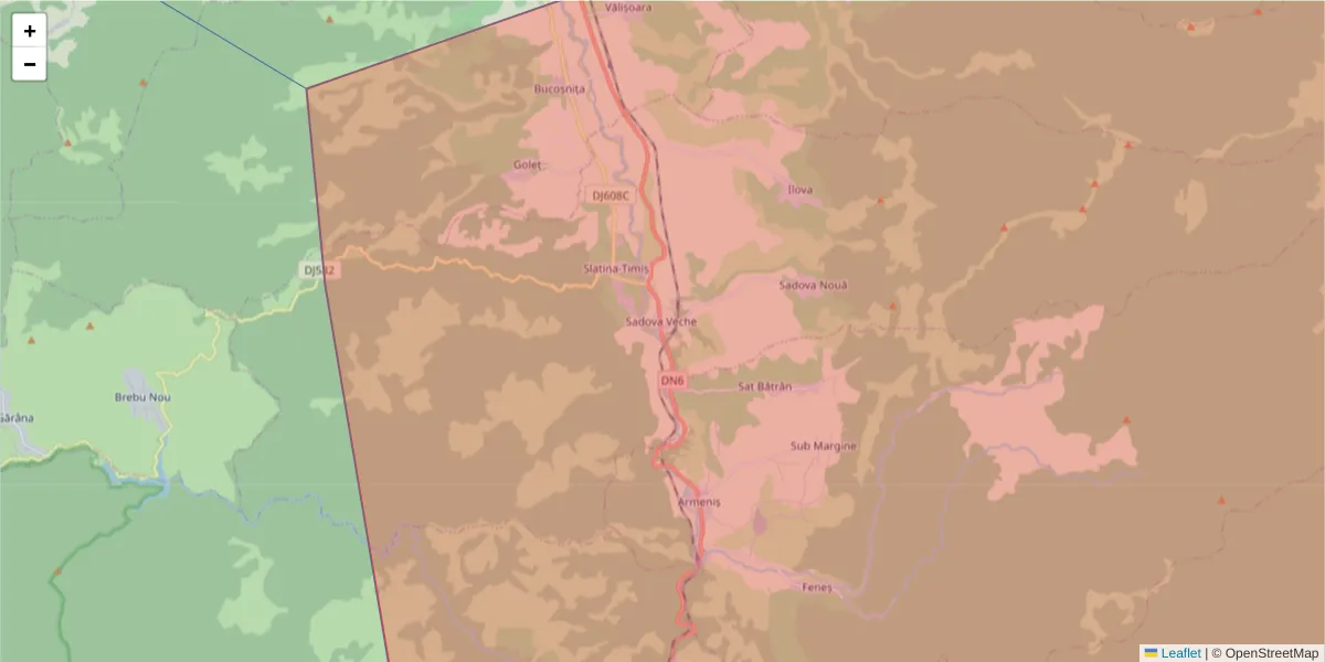 Hartă a codului poștal  și a codurilor poștale învecinate