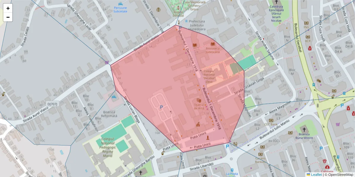 Hartă a codului poștal  și a codurilor poștale învecinate