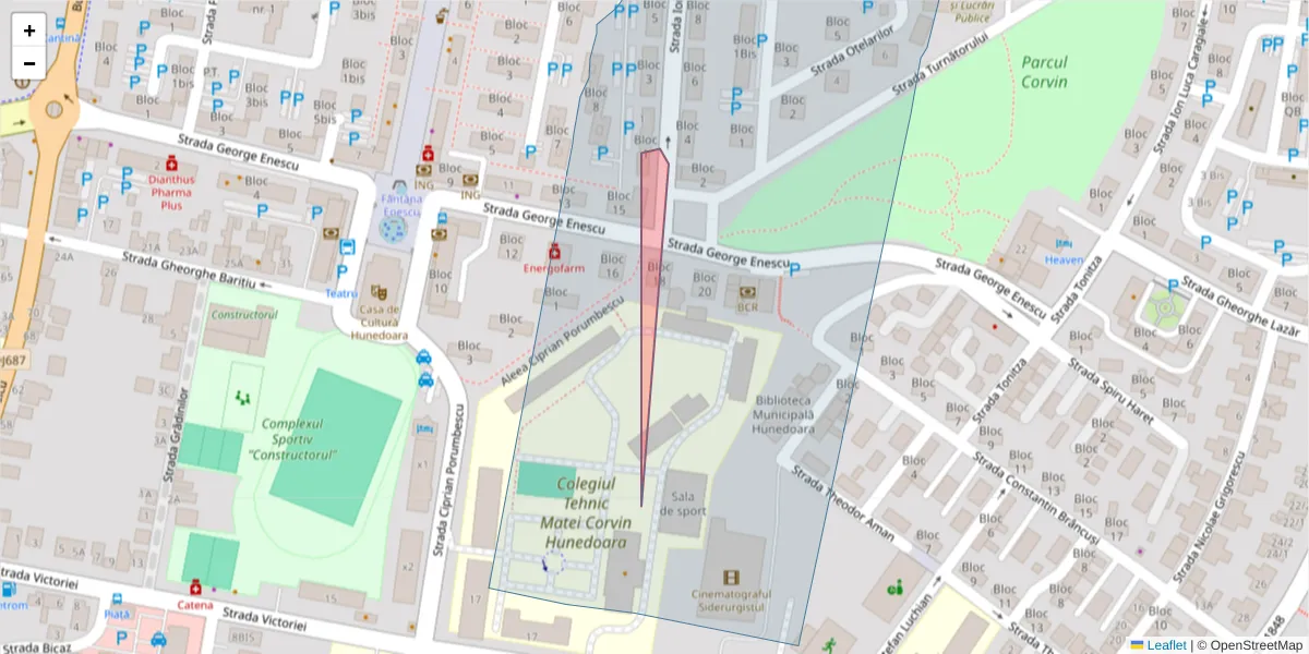 Hartă a codului poștal  și a codurilor poștale învecinate