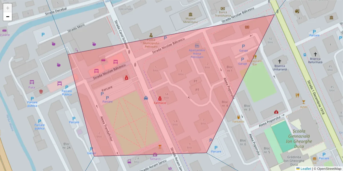 Hartă a codului poștal  și a codurilor poștale învecinate