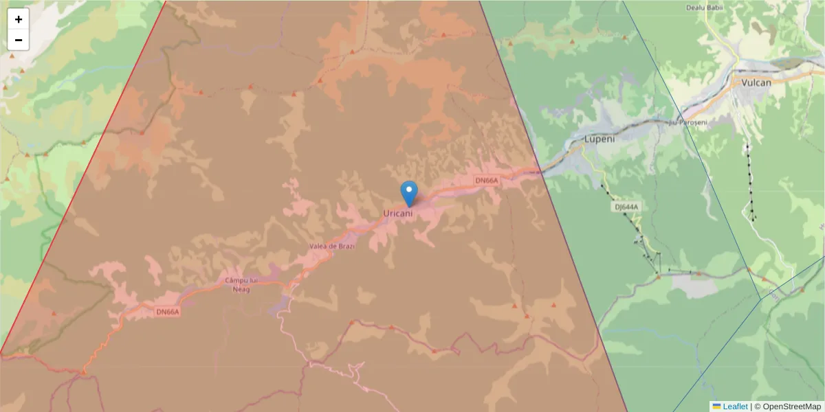 Hartă a codului poștal  și a codurilor poștale învecinate